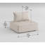 Chaise d'appoint moderne beige avec structure en bois massif et boucle sans accoudoirs contemporaine en mousse haute