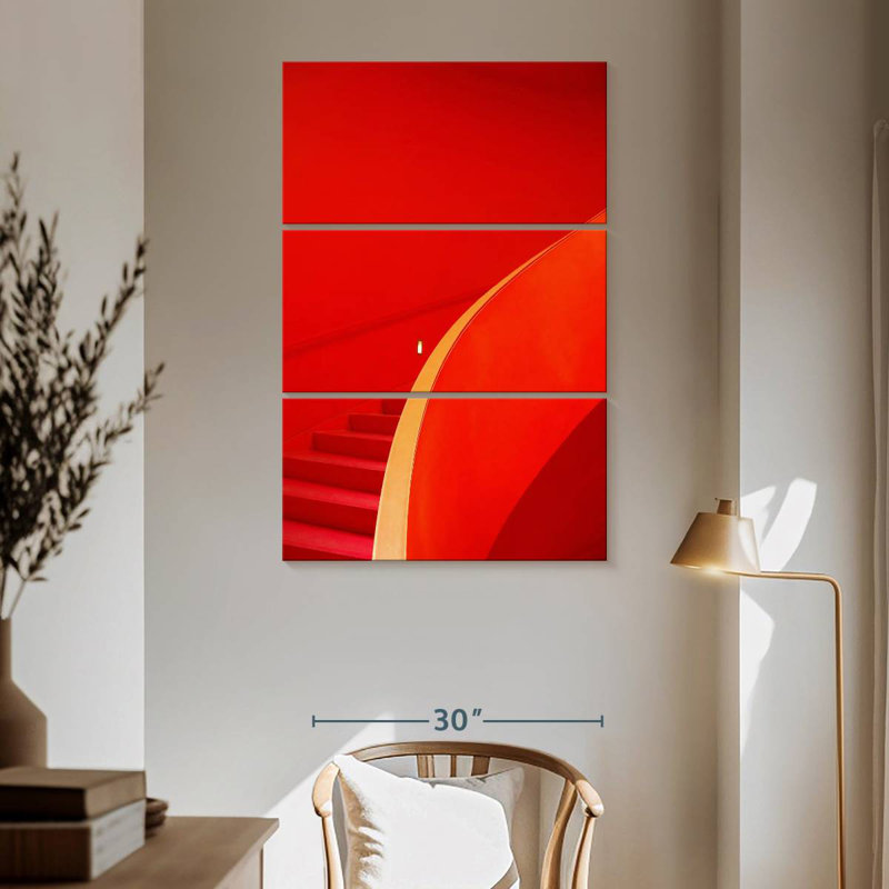Escalier rouge Lilie, H 32 po x l 20 po