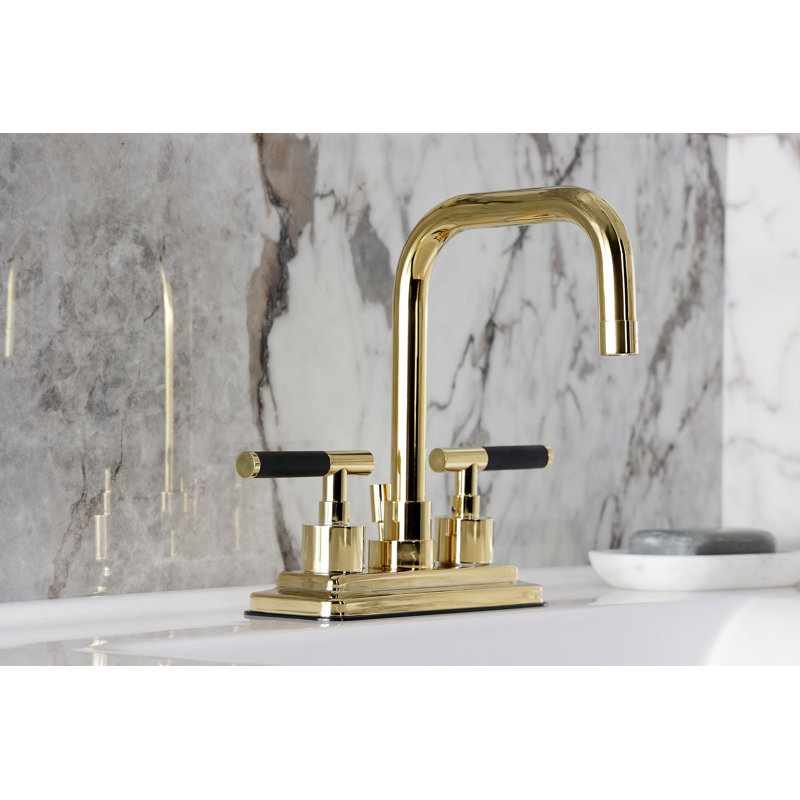 Kaiser Centerset Bathroom Faucet, Polished Brass