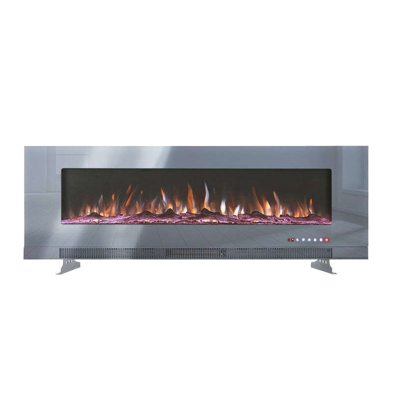 Tanisha Belfry Heating 182.9 cm W Electric Fireplace with 5000 BTU, 50cm H x 152cm W x 12cm D, Grey