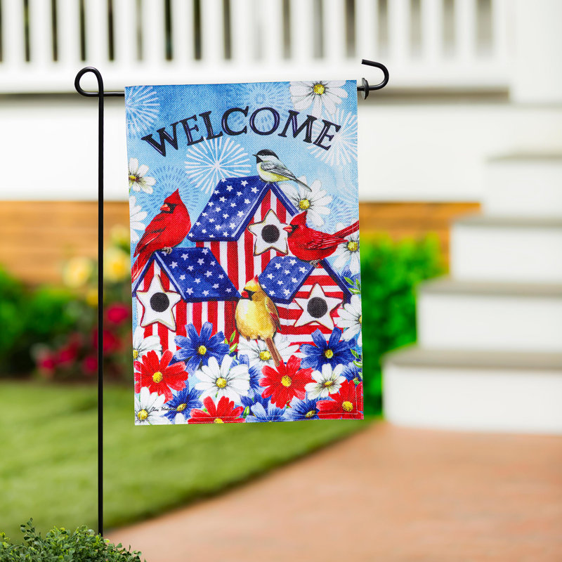 Drapeau de jardin Patriotic Birdhouse