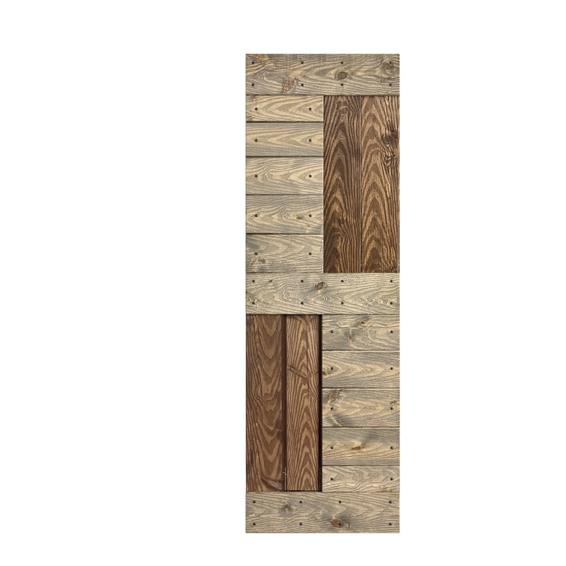 Porte de grange coulissante en bois noueux bricolage Coast S Sequoia EMBossing S Series sans quincaillerie, 24 po x 84 po
