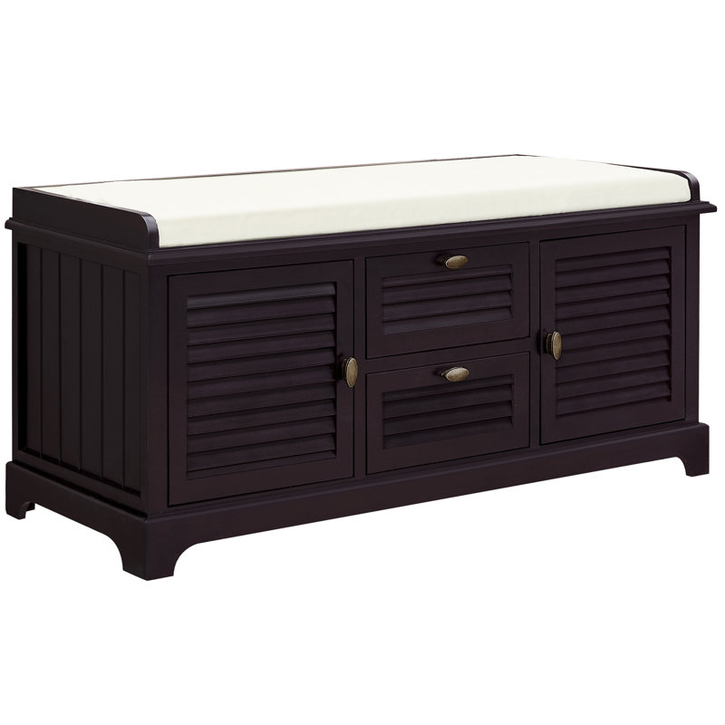 Banc de rangement en bois Dvorak, Espresso