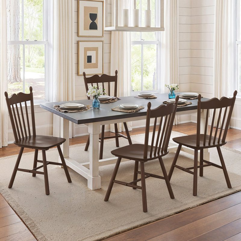 Chaises d'appoint en bois massif, Brun