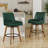 Extra-Wide 360° Swivel Bar Stool With Pocket Spring Seat & Solid Wood Base-2111622673