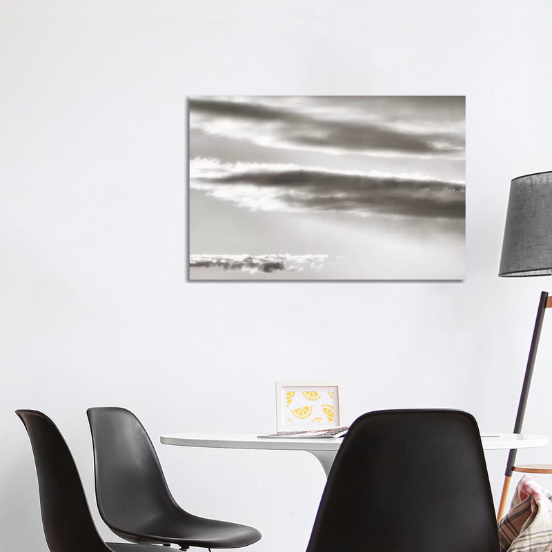 Black and White Cloud Formation 1 Piece Wrapped Canvas Wall Art, 101.6 cm H x 66.04 cm W x 3.175 cm D