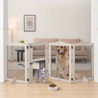 Barrière Animaux Rétractable 40x125cm - Barrière Chat Chien Intérieur | Porte Escalier Balcon Sécurité Barrière Chien