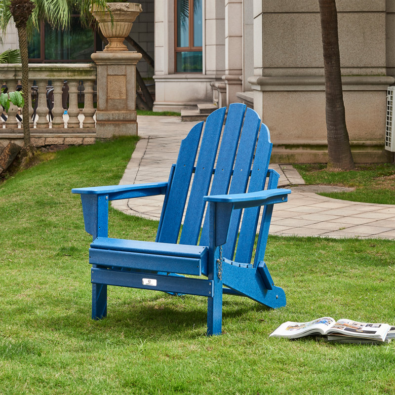 Chaise Adirondack en plastique Bedie, Bleu