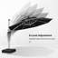 3.6m Square Lighted Cantilever Parasol With Base And Umbrella Cover-1348147969