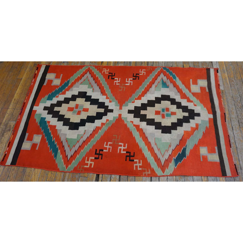 Antique Navajo Small Scatter Size Wool Flat Weave Native American Rug