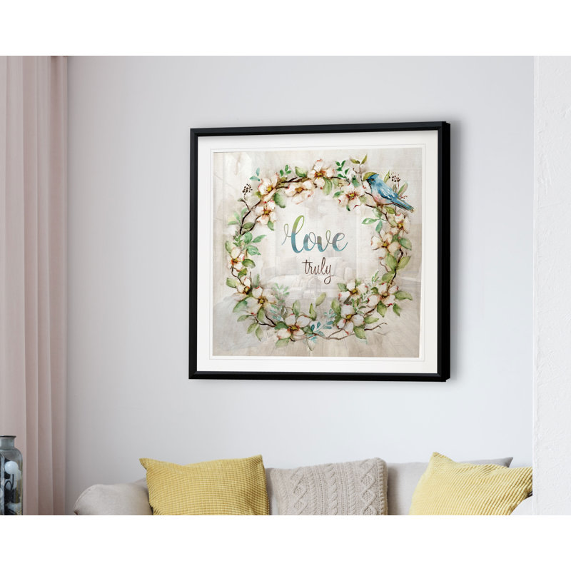 « love vraiment », impression, H 30,5 po x l 30,5 po x P 1,5 po, Cadre plastique noir