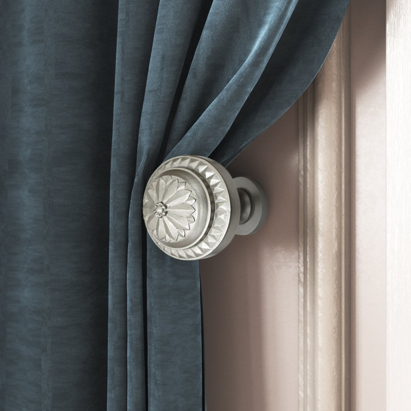 Retenue de rideau Cleek Medallion, Étain antique