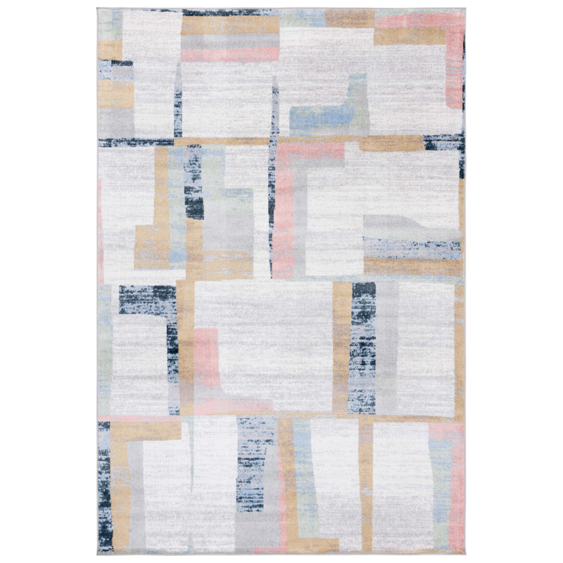 Berthella Performance Machine Washable Abstract Rug, Rectangle 8' x 10'