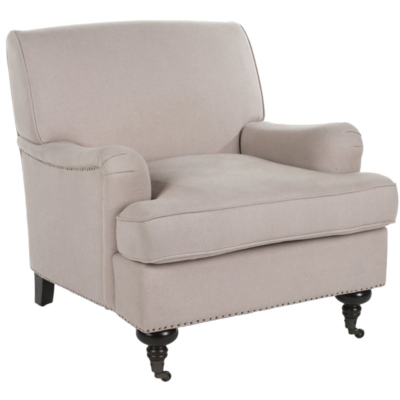 Carlton Upholstered Armchair, Taupe Cotton