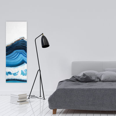 Blue Geode Profile Canvas | Blue Object Bedroom Wall Art