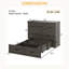 Armoire lit escamotable Murphy avec station de charge, lit plateforme pliable multifonctionnel avec 1 grand tiroir de rangement pour chambre d'amis, petite chambre-108490098-108490099
