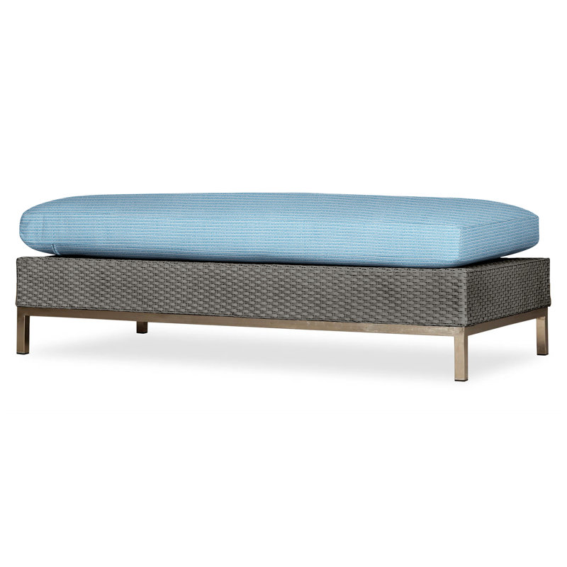 Elements Outdoor Ottoman, Pewter, Demo Oatmeal