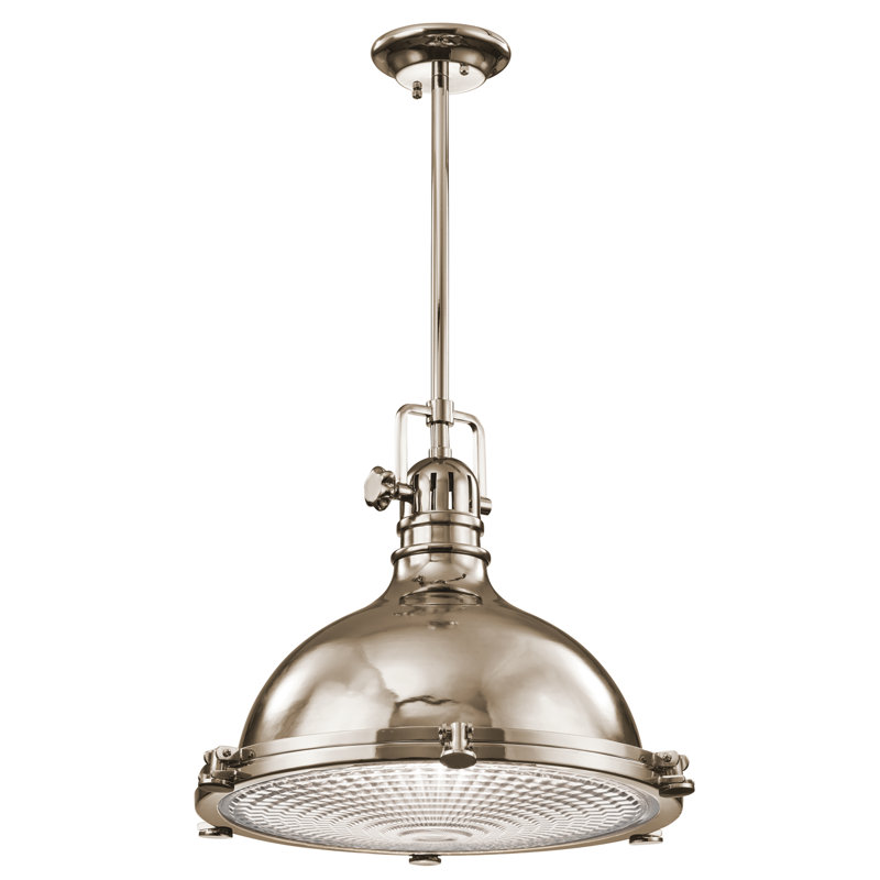 1 - Light Single Pendant, Polished Nickel