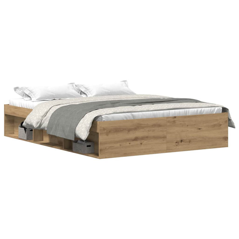 Bed, 150 x 200 cm, artisan oak