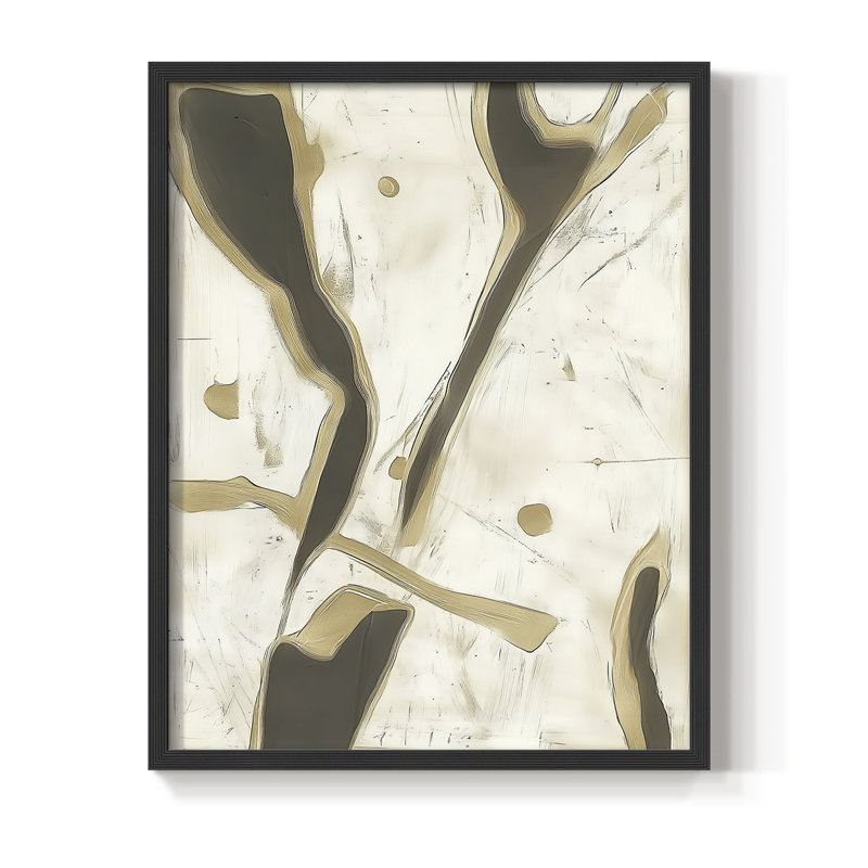 Impression abstraite encadrée LX - prête à être accrochée - fabriquée aux États-Unis, H 10 po x l 8 po, Noir