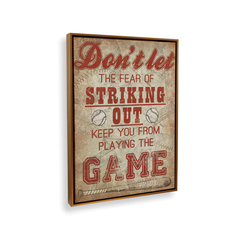 «Striking Out» par Masey St. Studios, reproduction d'art, L 12 po x H 16 po, Toile avec cadre, Doré
