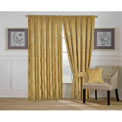 Pair of Jacquard Eyelet Ring-Top Curtains – Fully Lined – Available in Multiple Sizes