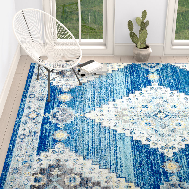 Christa Navy/Cream Rug, Rectangle 6'7" x 9'2"