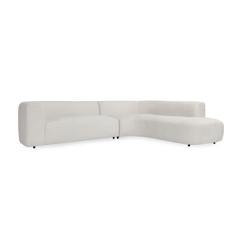 Anniston 2-piece Upholstered Fabric Sectional Sofa In Ivory
