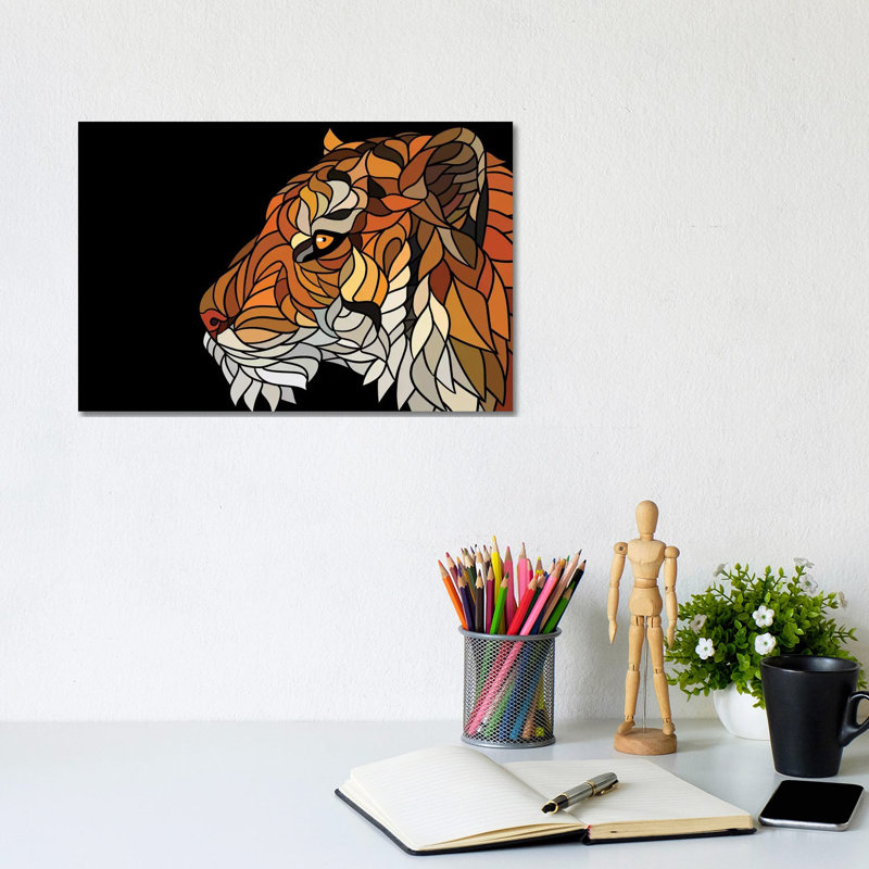 Tiger Modernist by Alberto Perez - Wrapped Canvas Print, 20.32 cm H x 30.48 cm W