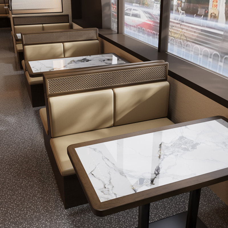 Banc rembourré en similicuir Modern Leisure Dessert Shop Cafe
