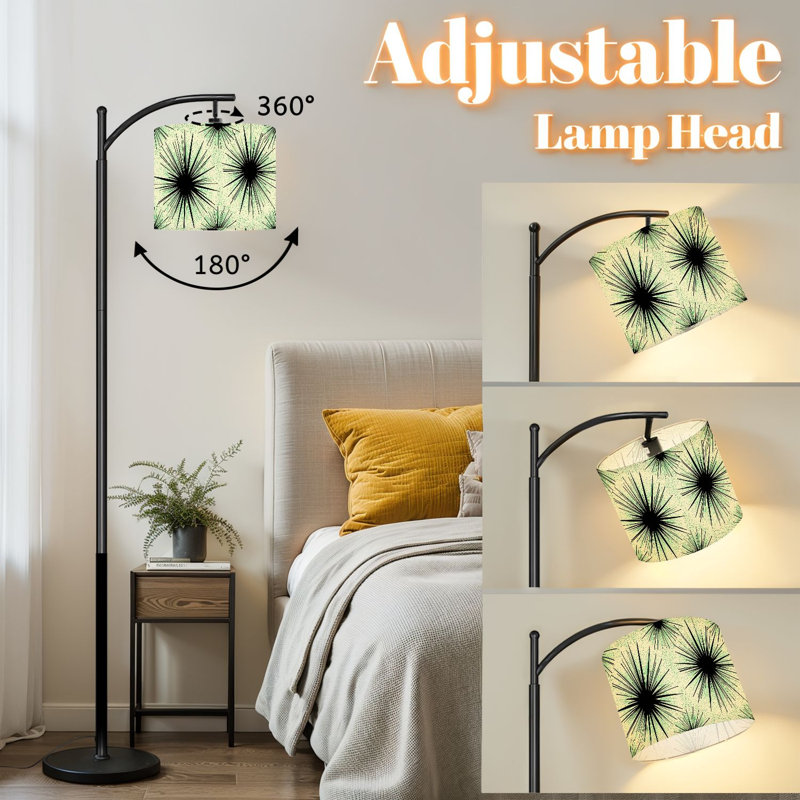 Lampe sur pied à arc avec abat-jour réglable Mid-Century Palm Springs