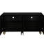 Buffet moderne avec design cannelé - noir pour usage domestique 4 portes, tablettes réglables, matériau de rangement à 4 portes-442343685