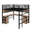 Lit mezzanine double en métal avec bibliothèque-937818684