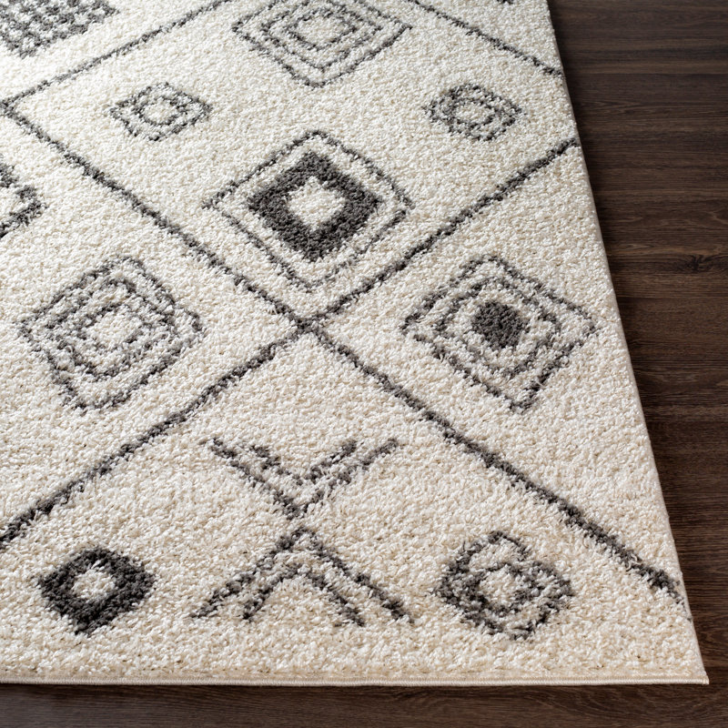Tapis gris à poils longs Armand, Rectangle 5 pi 2 po x 7 pi