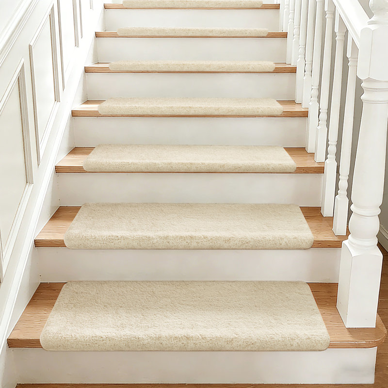 Tapis d'escalier intérieur antidérapant Scarlettrose, Beige, 16