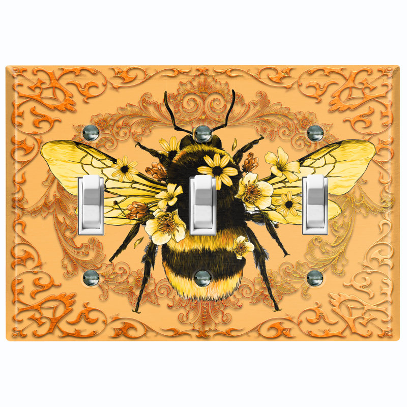 Patterned 3 - Gang Toggle Light Switch Standard Wall Plate