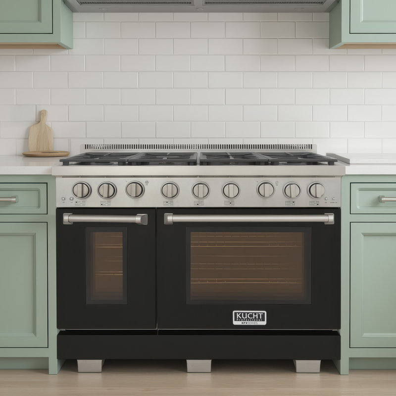 Kucht 48'' W Free Standing Range, Natural Gas, Black