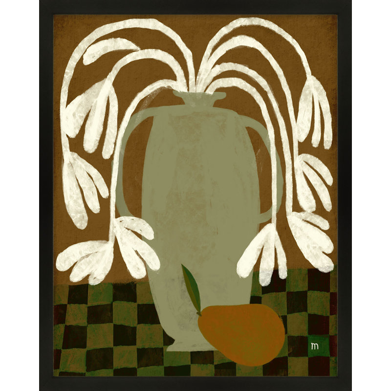 Pear Painting by StudioM, 38" H x 30" W x 1.25" D, Black Framed