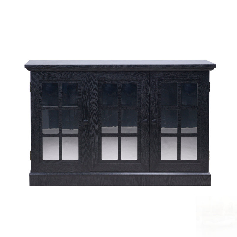 Large armoire de rangement avec 3 portes en miroir en acrylique, des tablettes réglables et des fermetures magnétiques pour les espaces de vie, de salle à manger et de cuisine