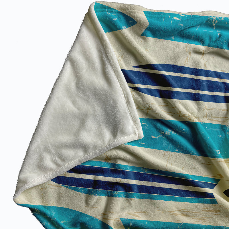 Jeté Surf, Sand, & Sea, L 50 po x l 60 po x P 0,5 po, Turquoise