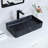 Davivy 23.6''x13.3'' Nordic Marbling Matte Black Rectanglar Vessel Sink with Pop Up Drain