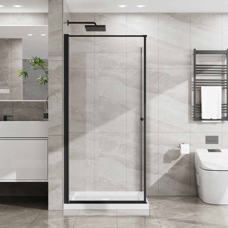 Enceinte de porte de douche sans cadre avec verre transparent 1/4 "de l 36 po x P 36 po x H 72 po Grace