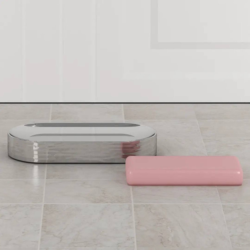 Porte-savon Oneita pour comptoir de salle de bain, douche et cuisine | Brillant / martelé