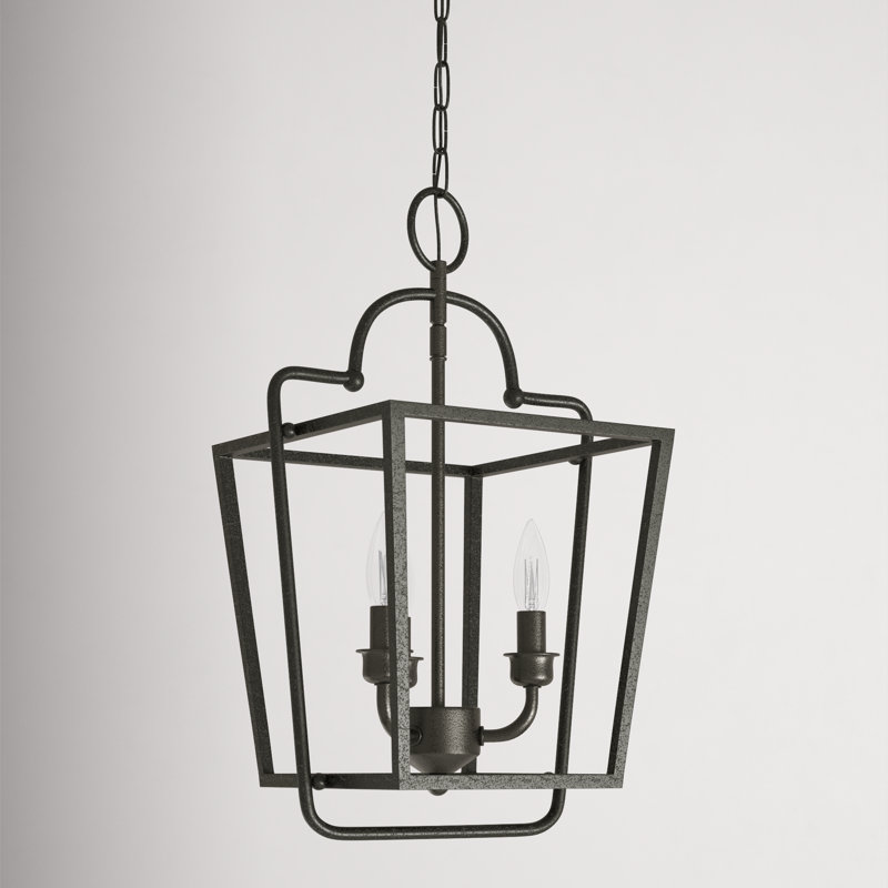 Luminaire suspendu géométrique à 3 lumières Artavion, Argent antique