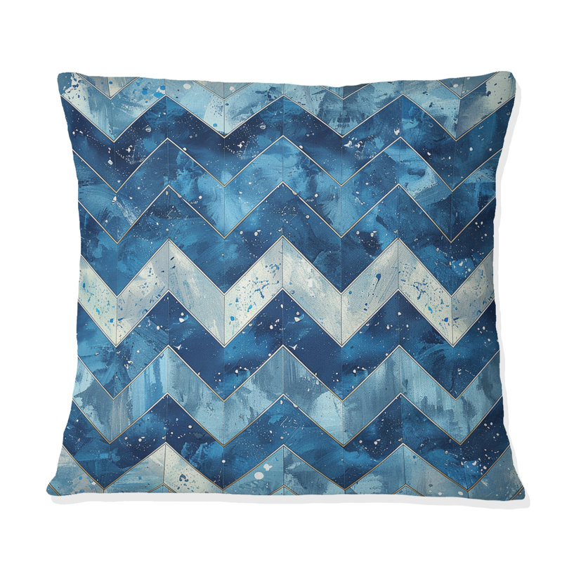 Chevron Charm IV - Coussin décoratif à chevrons, H 16 po x l 16 po