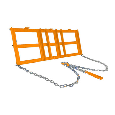 Heavy Duty 4FT Drag Harrow Driveway Grader with 6FT Chain Link, Tow-Behind Landscape Rake for ATV, Orange, 48*20 feet