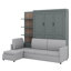 Grand lit escamotable avec canapé, lit escamotable avec tablettes, lit multifonctionnel peu encombrant-54978612