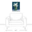Reproduction d’art sur toile tendue sur fond bleu fleurs blanches