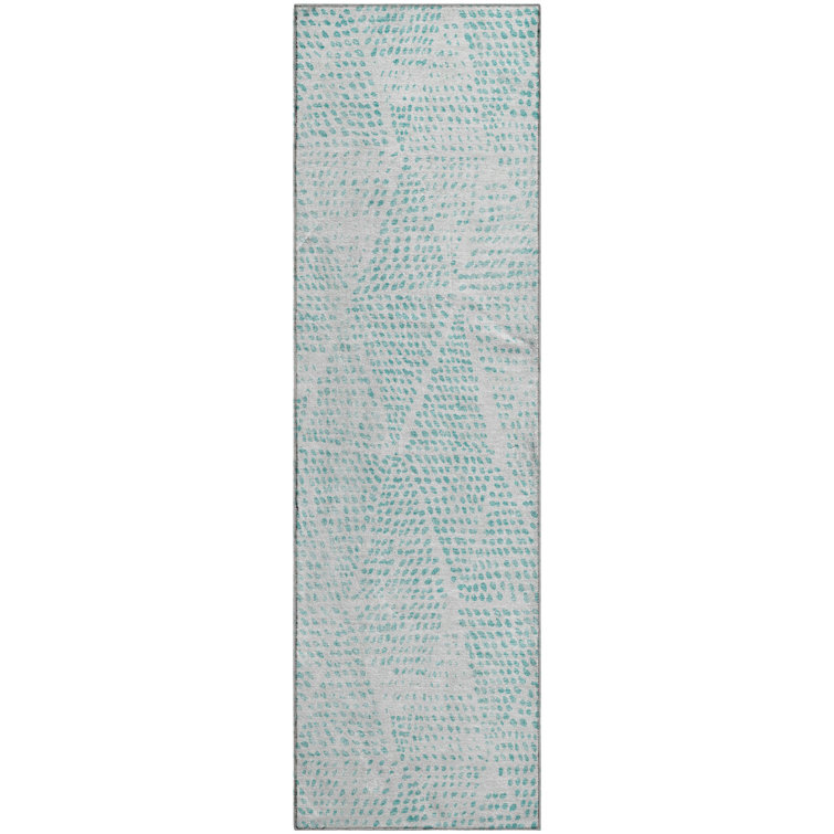Premium Machine Washable Cerrito AMF591 Aqua Rug
