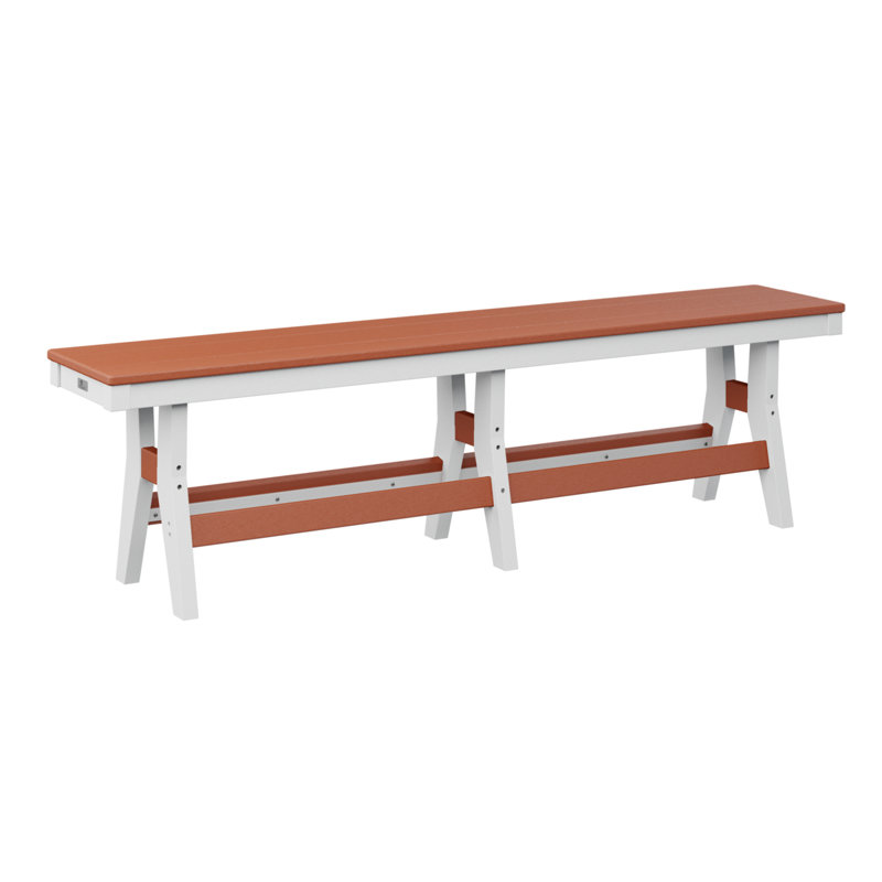 Banc berlinois de 66 po Berlin, Orange mangue / blanc, H 18 po x l 66 po x P 12,5 po